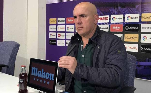 Luis César Sampedro, durante la rueda de prensa de esta mañana en Zorrilla. /REAL VALLADOLID