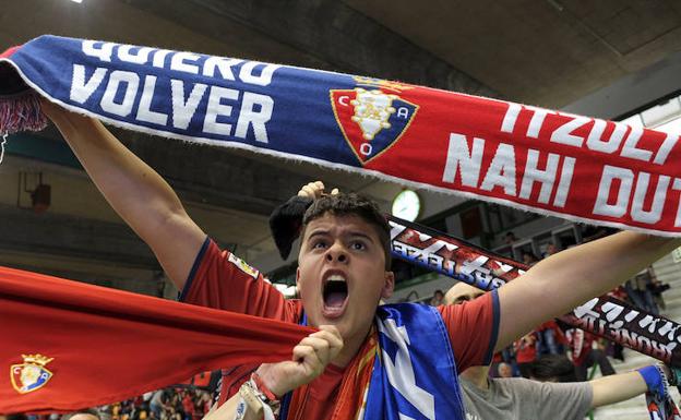 Un aficionado de Osasuna, la temporada pasada. /Efe