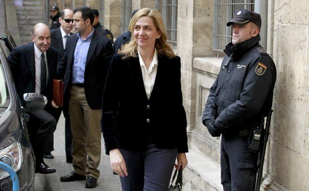 La infanta Cristina, a su llegada a los juzgados de Palma.