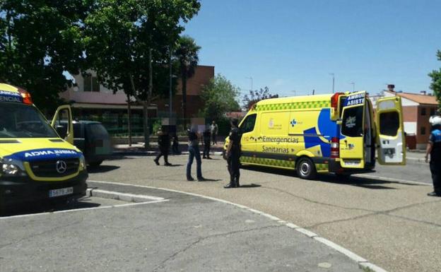Actuación policial en el Barrio España esta tarde.