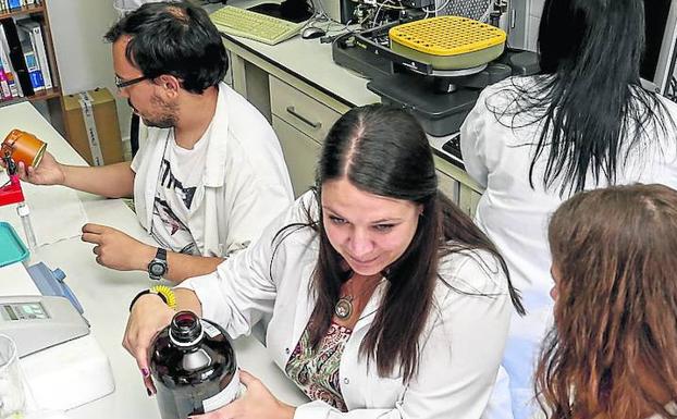 Investigadores del Irnasa, en un laboratorio.
