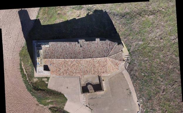 Imagen aérea de la ermita de Muñó, en la provincia de Burgos.