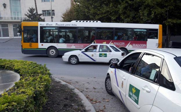 Taxis y autobuses urbanos de Jaén./Archivo