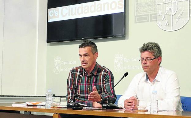 Jesús de San Antonio y Manuel Hernández, ayer.
