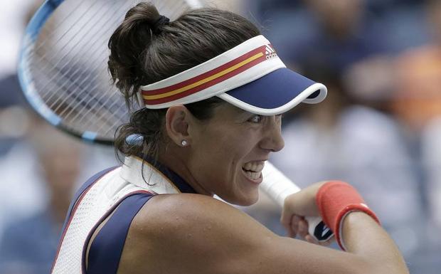 Garbiñe Muguruza, durante un partido. /Efe