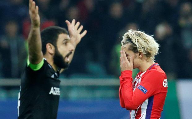 Griezmann, en el duelo ante el Qarabag.