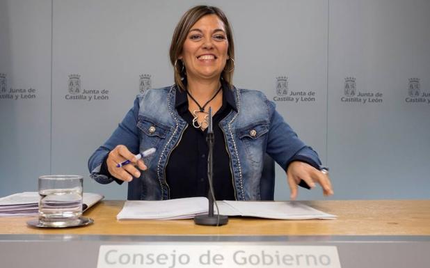 Milagros Marcos, minutos antes de la rueda de prensa del Consejo de Gobierno. /R. García-Efe