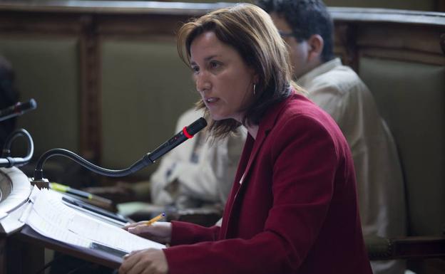 María Sánchez, Concejal de Medio Ambiente y Sostenibilidad, en un pleno del Ayuntamiento de Valladolid/