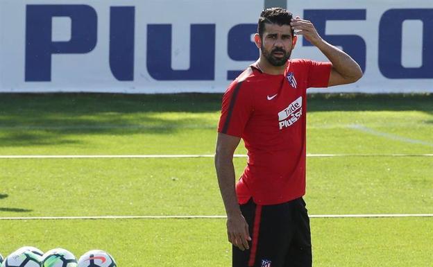 Diego Costa, en un entrenamiento del Atlético./EFE