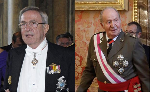 Constantino de Grecia, a la izquierda, y el rey emérito don Juan Carlos. /Efe