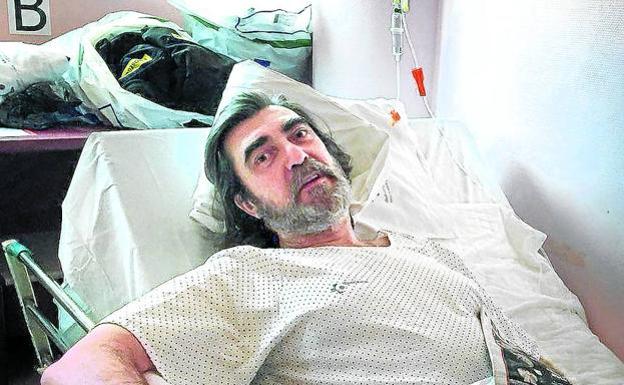 Francisco, el vigilante herido por un ultra dell Olympique de Marsella. /D. Olabarri