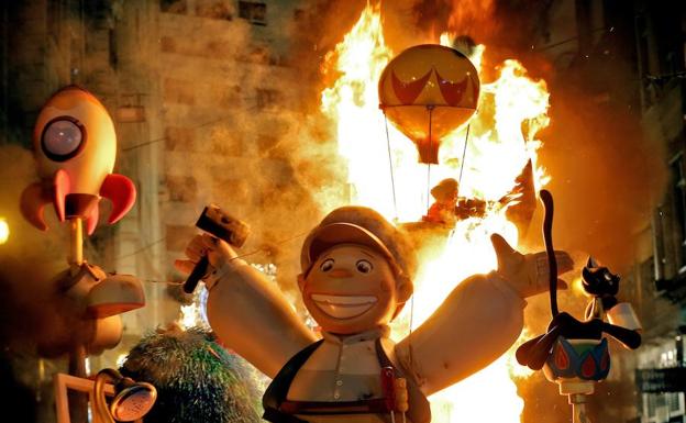 'Cremá' de las fallas de este año en Valencia./EFE