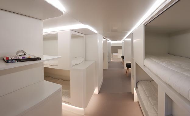 El proyecto de literas en las bodegas del avión de Airbus./RC
