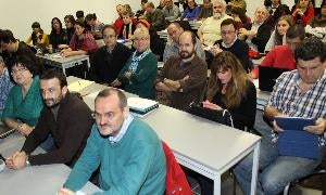 Asistentes al Día GeoGebra que se desarrolla este sábado en el campus público María Zambrano de la UVA en Segovia. / Rosa Blanco/