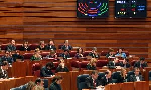 Procuradores populares y miembros de la Junta durante una votación en las Cortes. / Ical/