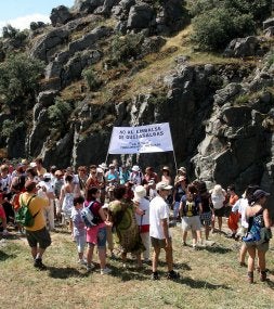 Manifestación del domingo en el paraje de La Risca. A. TANARRO/