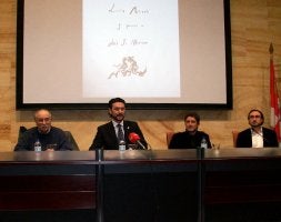 Un momento de la presentación de los grabados./ EL NORTE/