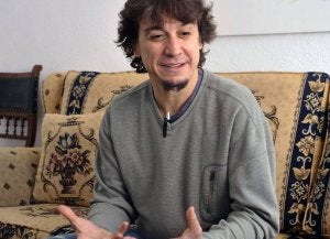 Javier Veiga, ayer, en Medina. ::
FRAN JIMÉNEZ/