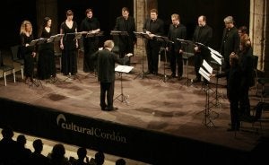 Un momento del concierto del Collegium Vocale Gent con sus trece voces, dirigidos por Philippe Herreweghe. :: FÉLIX ORDÓÑEZ/