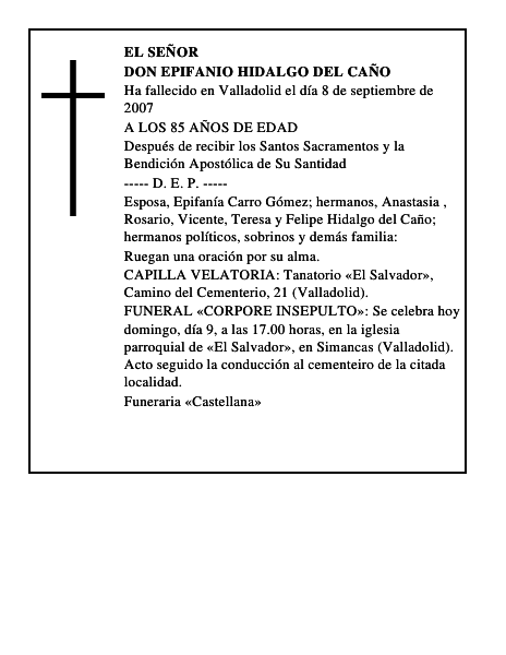 DON EPIFANIO HIDALGO DEL CAÑO
