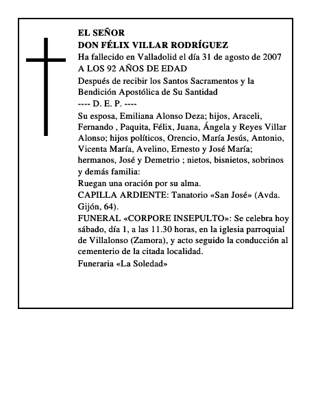 DON FÉLIX VILLAR RODRÍGUEZ