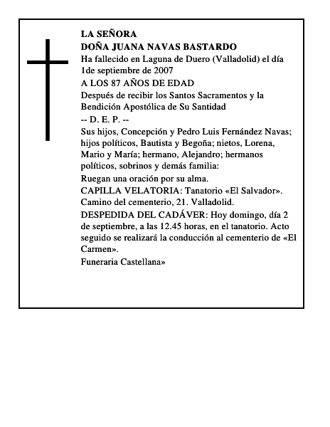DOÑA JUANA NAVAS BASTARDO