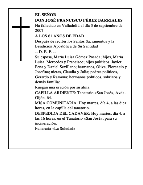 DON JOSÉ FRANCISCO PÉREZ BARRIALES