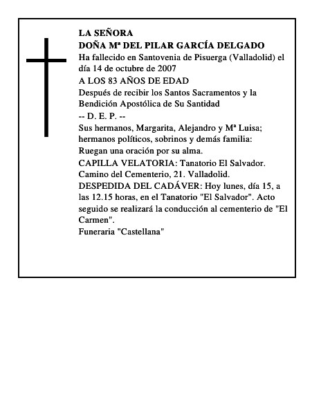 DOÑA Mª DEL PILAR GARCÍA DELGADO