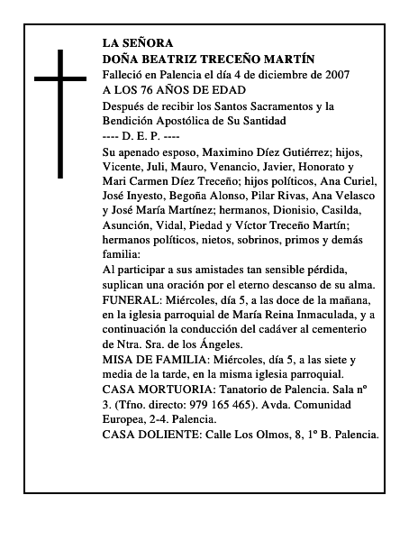 DOÑA BEATRIZ TRECEÑO MARTÍN