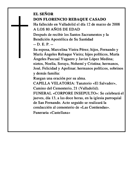 DON FLORENCIO REBAQUE CASADO