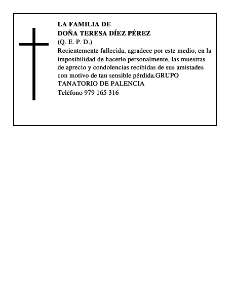 DOÑA TERESA DÍEZ PÉREZ
