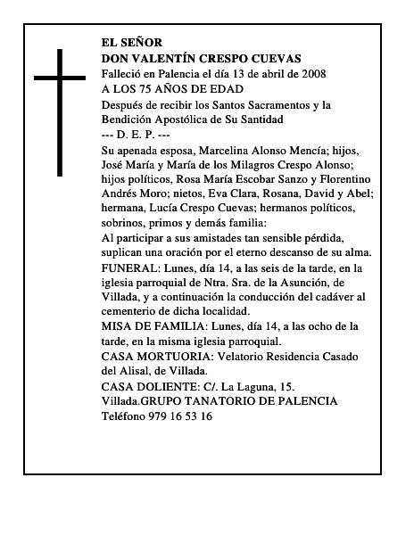 DON VALENTÍN CRESPO CUEVAS