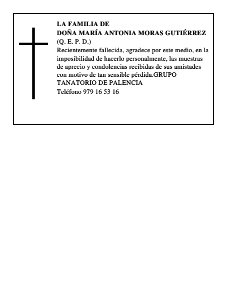 DOÑA MARÍA ANTONIA MORAS GUTIÉRREZ