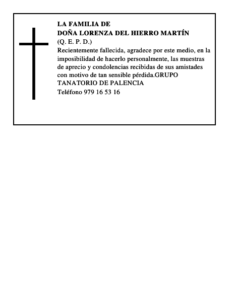 DOÑA LORENZA DEL HIERRO MARTÍN