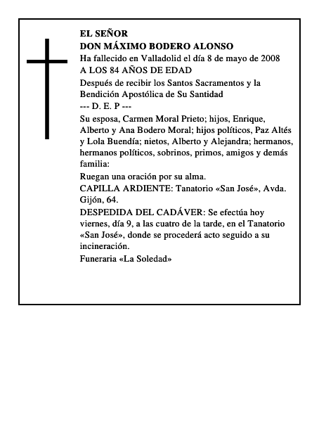 DON MÁXIMO BODERO ALONSO