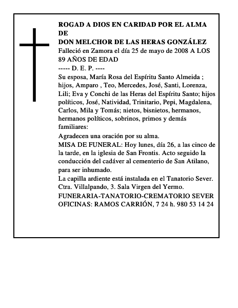 DON MELCHOR DE LAS HERAS GONZÁLEZ