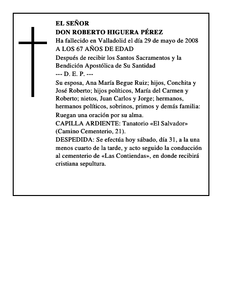 DON ROBERTO HIGUERA PÉREZ