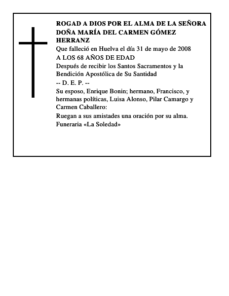 DOÑA MARÍA DEL CARMEN GÓMEZ HERRANZ