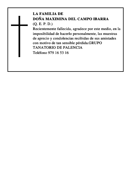 DOÑA MAXIMINA DEL CAMPO IBARRA