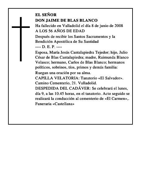 DON JAIME DE BLAS BLANCO