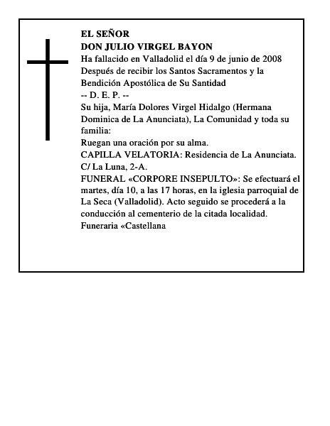 DON JULIO VIRGEL BAYON