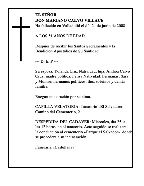 DON MARIANO CALVO VILLACE