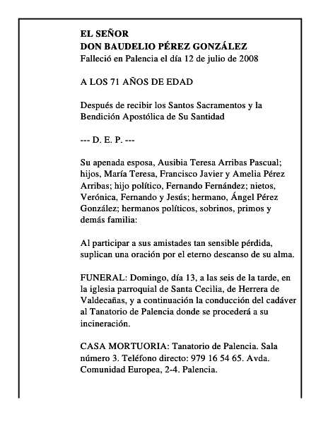 DON BAUDELIO PÉREZ GONZÁLEZ