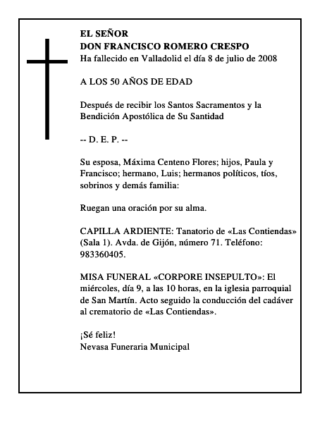 DON FRANCISCO ROMERO CRESPO