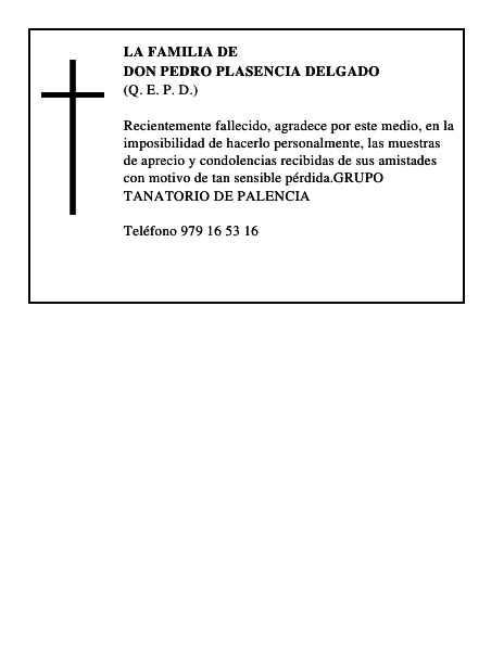 DON PEDRO PLASENCIA DELGADO