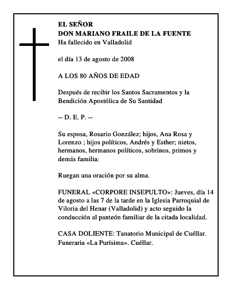 DON MARIANO FRAILE DE LA FUENTE
