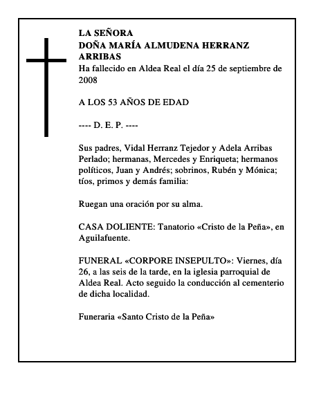 DOÑA MARÍA ALMUDENA HERRANZ ARRIBAS