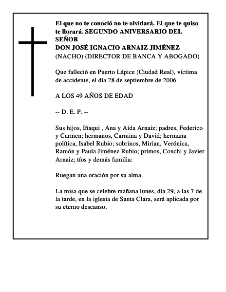 DON JOSÉ IGNACIO ARNAIZ JIMÉNEZ