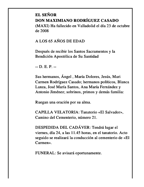 DON MAXIMIANO RODRÍGUEZ CASADO