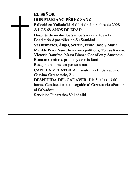 DON MARIANO PÉREZ SANZ